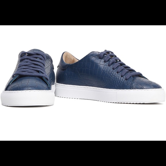 Croc-Effect Leather Sneakers - Picture 4 of 8